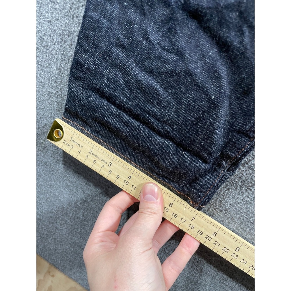 The Unbranded Brand UB222 Tapered Jeans Mens 32x32 Indigo Stretch Raw Selvedge - Picture 7 of 16